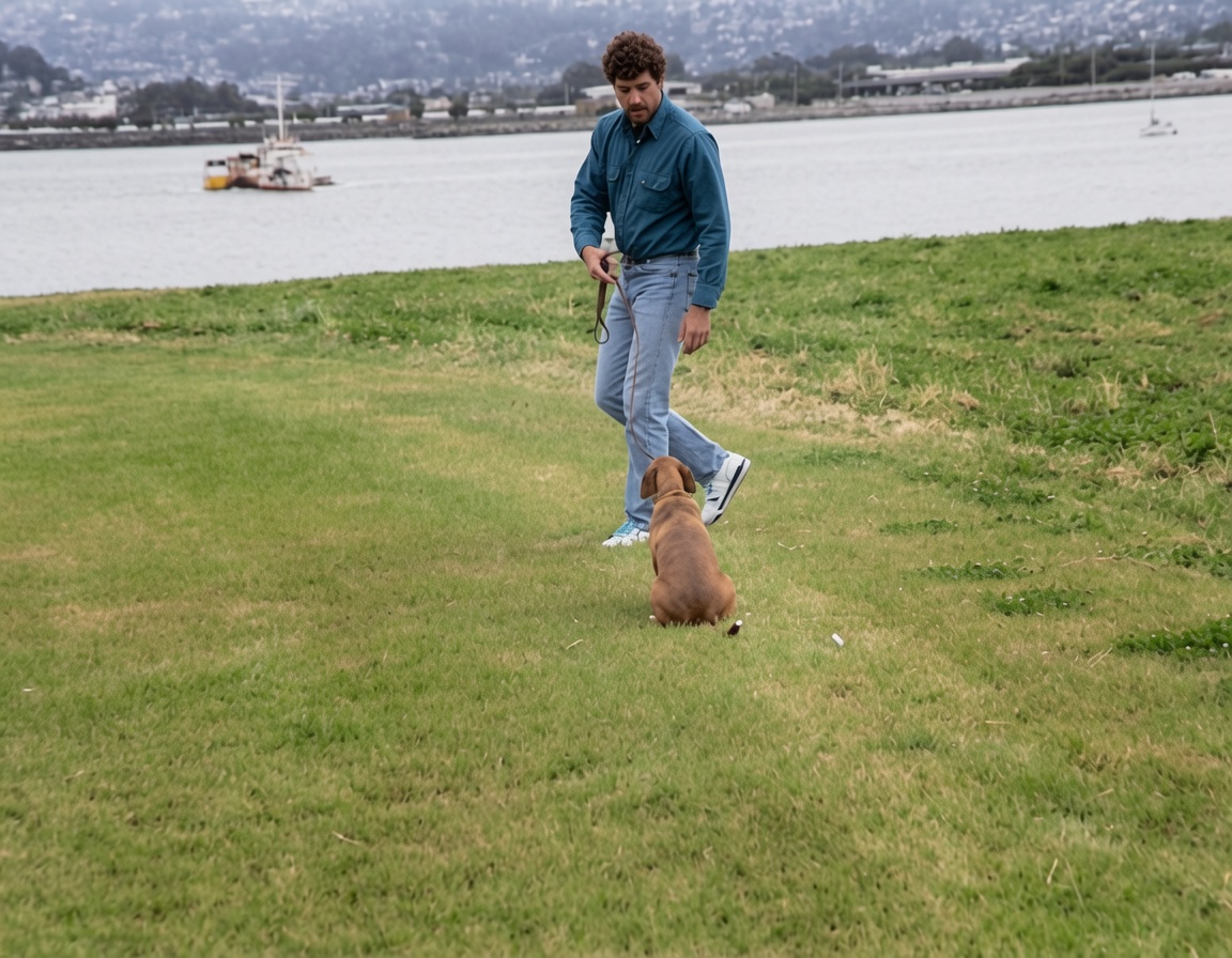 Roy walking with a dog outdoors