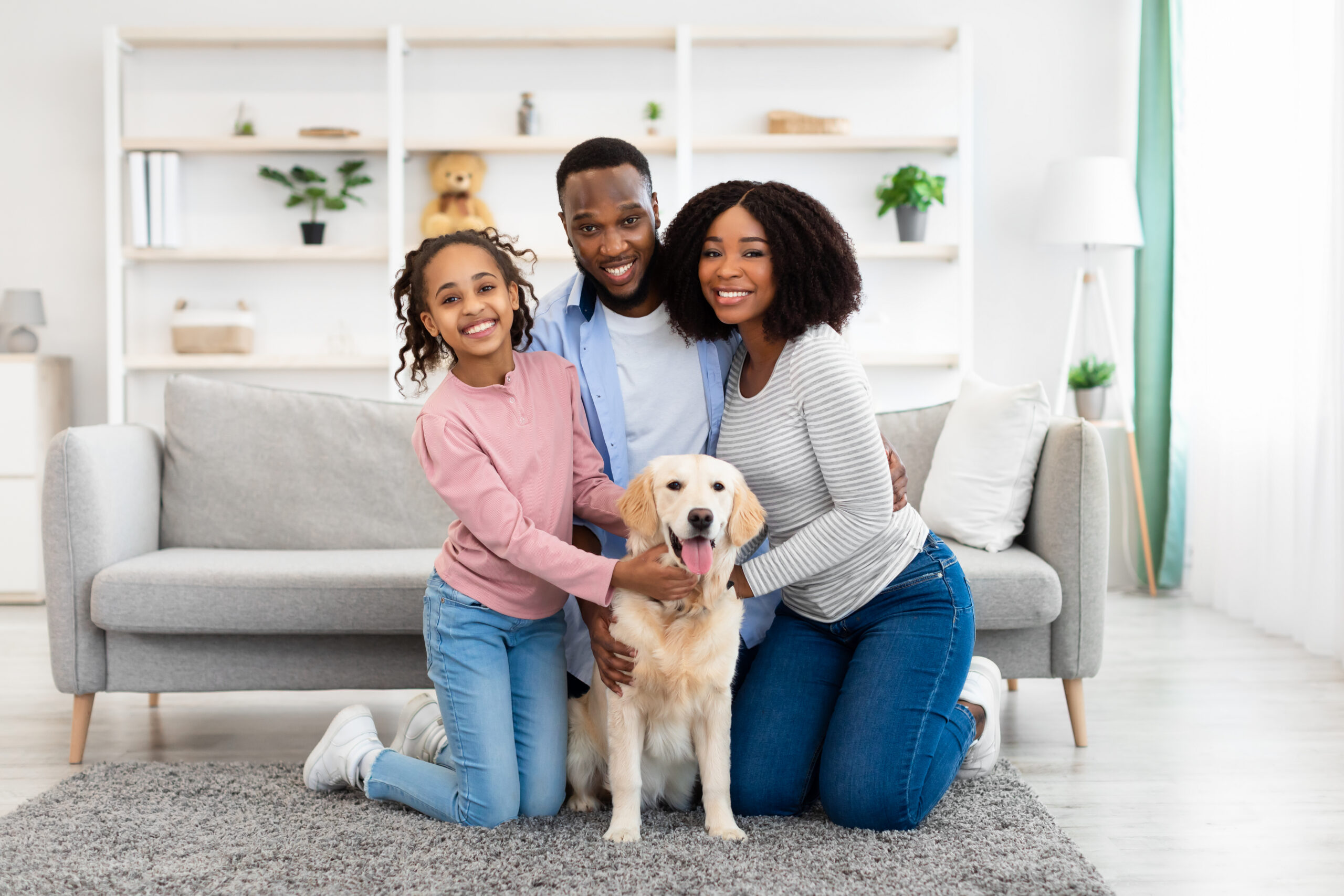 Dog and owner at home during a private in-home training session
